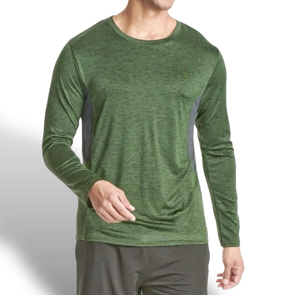 Real Essentials Mens 2XL Performance Shirt Poly Spandex Stretch Comfort‎ Green